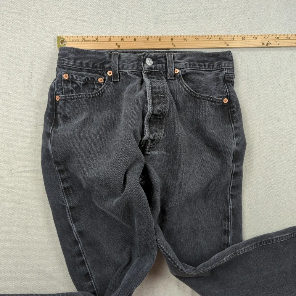 Vintage Levis 501 Jeans Mens 29x30* Black Button Fly Classic American Raw Hem